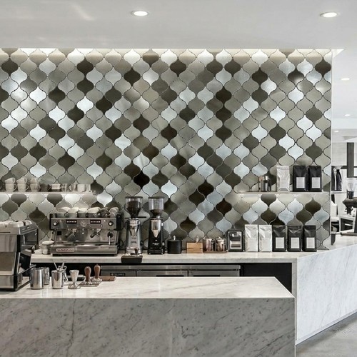 Grey arabesco mosaic tile - grey,
