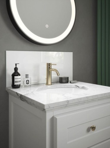 Ice white glass bathroom - white,