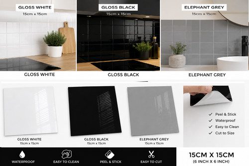 Gloss peel stick tile - gloss, &