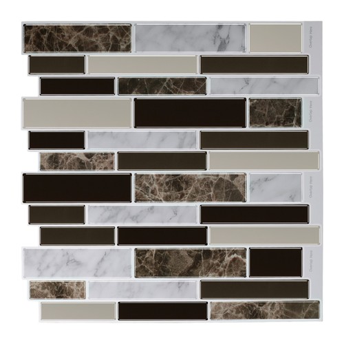 Brown marble brick mosaic - brown,
