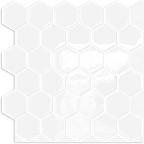 White hexagon peel - white,