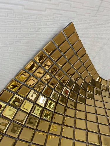 Mirrored gold glass mosaic - mirrored,
