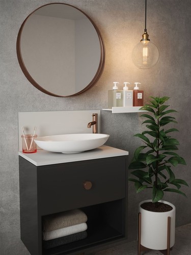 Silk grey bathroom splashback - silk,