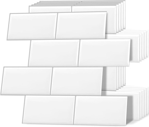 White peel tile - 3d, sticker